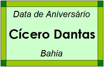 Data de Aniversário da Cidade Cícero Dantas