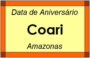 Data de Aniversário da Cidade Coari