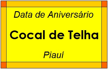 Data de Aniversário da Cidade Cocal de Telha