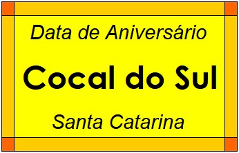 Data de Aniversário da Cidade Cocal do Sul