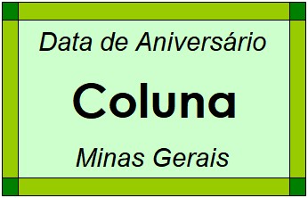 Data de Aniversário da Cidade Coluna