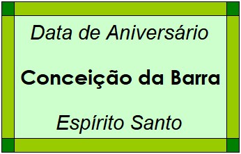 Data de Aniversário da Cidade Conceição da Barra