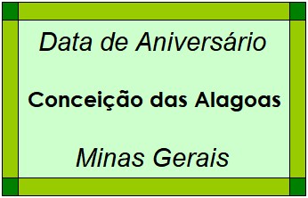 Data de Aniversário da Cidade Conceição das Alagoas