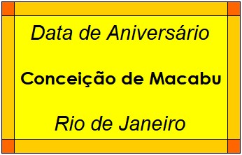 Data de Aniversário da Cidade Conceição de Macabu