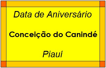 Data de Aniversário da Cidade Conceição do Canindé