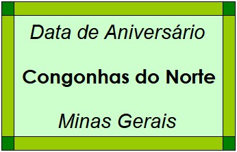 Data de Aniversário da Cidade Congonhas do Norte