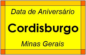 Data de Aniversário da Cidade Cordisburgo