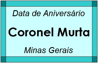 Data de Aniversário da Cidade Coronel Murta