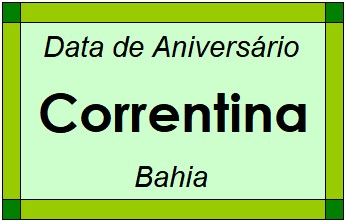 Data de Aniversário da Cidade Correntina