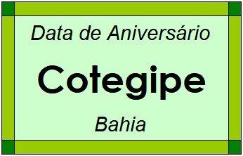 Data de Aniversário da Cidade Cotegipe