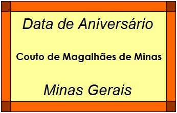 Data de Aniversário da Cidade Couto de Magalhães de Minas