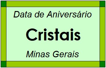 Data de Aniversário da Cidade Cristais