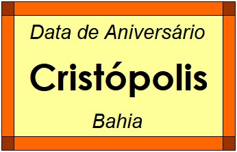 Data de Aniversário da Cidade Cristópolis