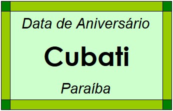 Data de Aniversário da Cidade Cubati