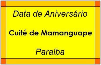 Data de Aniversário da Cidade Cuité de Mamanguape