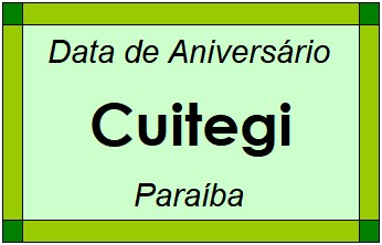 Data de Aniversário da Cidade Cuitegi