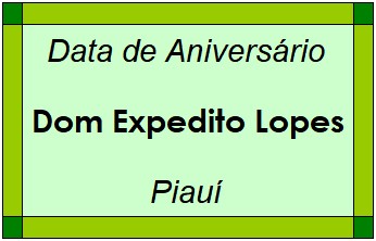 Data de Aniversário da Cidade Dom Expedito Lopes