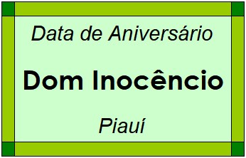 Data de Aniversário da Cidade Dom Inocêncio