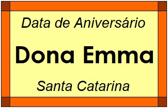 Data de Aniversário da Cidade Dona Emma