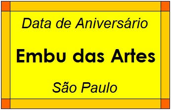 Data de Aniversário da Cidade Embu das Artes