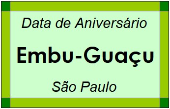 Data de Aniversário da Cidade Embu-Guaçu