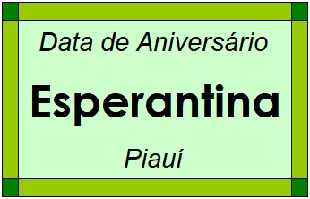 Data de Aniversário da Cidade Esperantina