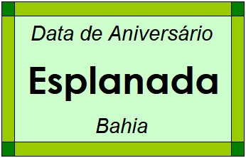 Data de Aniversário da Cidade Esplanada