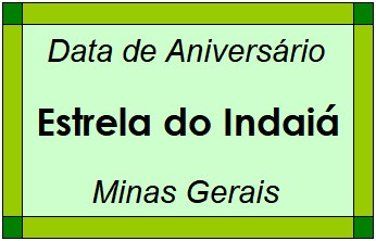 Data de Aniversário da Cidade Estrela do Indaiá