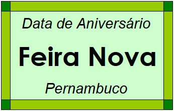 Data de Aniversário da Cidade Feira Nova