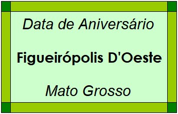 Data de Aniversário da Cidade Figueirópolis D'Oeste