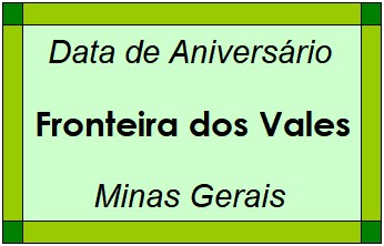 Data de Aniversário da Cidade Fronteira dos Vales