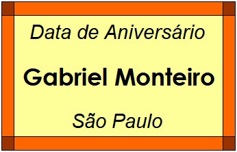 Data de Aniversário da Cidade Gabriel Monteiro