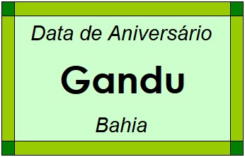 Data de Aniversário da Cidade Gandu