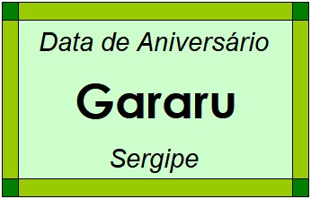 Data de Aniversário da Cidade Gararu