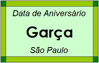 Data de Aniversário da Cidade Garça