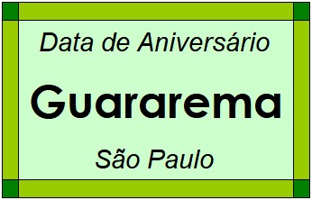 Data de Aniversário da Cidade Guararema