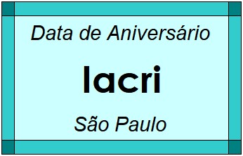 Data de Aniversário da Cidade Iacri