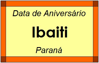 Data de Aniversário da Cidade Ibaiti