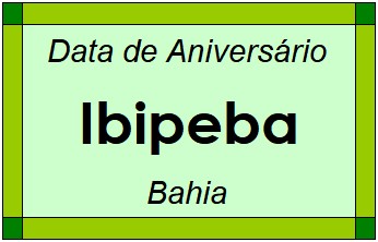 Data de Aniversário da Cidade Ibipeba