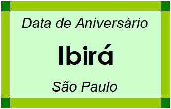 Data de Aniversário da Cidade Ibirá