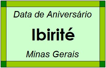 Data de Aniversário da Cidade Ibirité