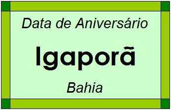 Data de Aniversário da Cidade Igaporã