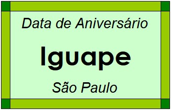 Data de Aniversário da Cidade Iguape