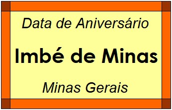 Data de Aniversário da Cidade Imbé de Minas