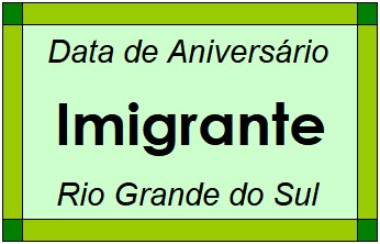 Data de Aniversário da Cidade Imigrante