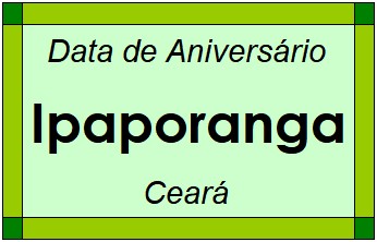 Data de Aniversário da Cidade Ipaporanga