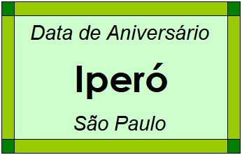 Data de Aniversário da Cidade Iperó