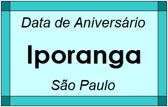 Data de Aniversário da Cidade Iporanga