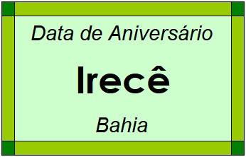 Data de Aniversário da Cidade Irecê