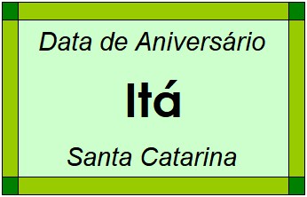 Data de Aniversário da Cidade Itá